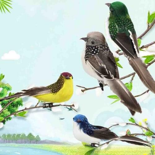 Hot Sale New Mini Fake Birds Artificial Feather Foam Doves Wedding Garden Decoration Ornament home festive store scen Decoration