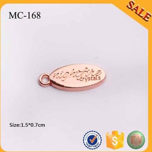 MC168 custom rose gold metal tag metal jewelry tag small tag for bracelet