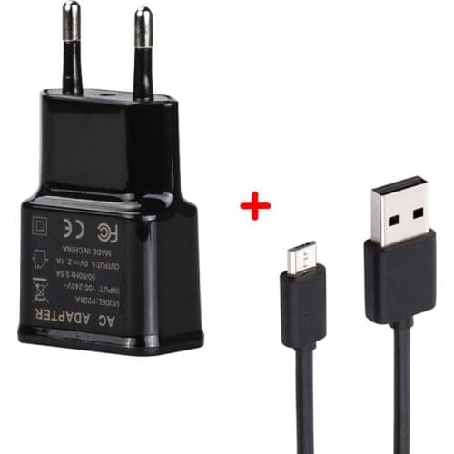 Micro USB Travel Wall Charger Adapter For Homtom S99 S12 S16 S7 S8 S9 Plus Vernee M7 M6 M5 Mix Thor E Plus 1M Micro USB Cable