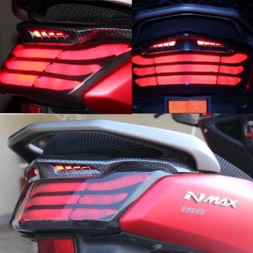 Modified motorcycle nmax155 nmax125 nmax rear tail lamp cover with led red lamp lip cap for yamaha nmax155 nmax125 2016-2019