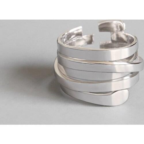 925 Sterling Silver Multi-layer Finger Ring For Women Engagement Jewelry jz489