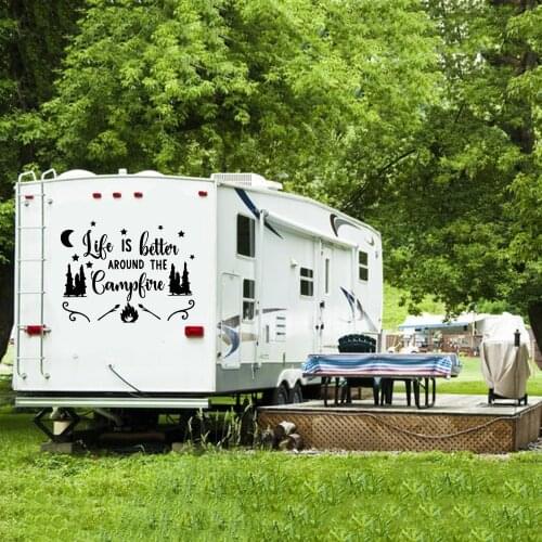 Cartoon Camplife Car Sticker For Car Decal Reflective Vinyl Adventure For Auto Body Decoration Removable