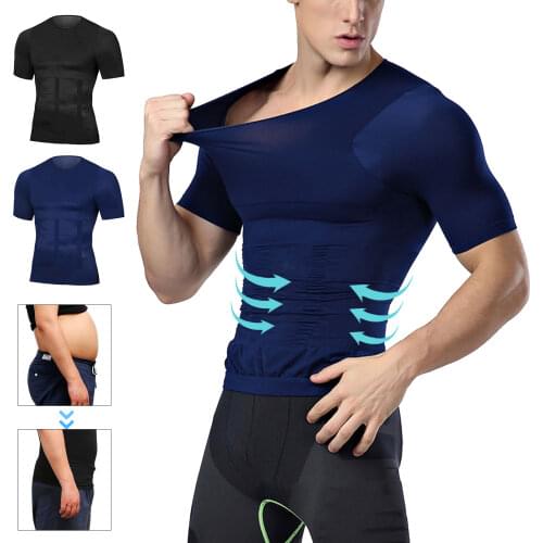 Mens Slimming Shaper Posture Vest Male Belly Abdomen Weight Loss Compression Body Building Fat Burn Chest Tummy Shirt Corse Man