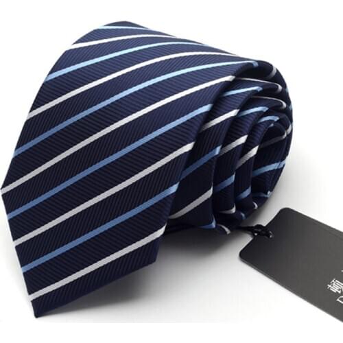 Mens Blue Striped Tie 2020 New Arrivals Fashion Formal Neck Tie For Men Business Work Necktie High Quality 9CM Wide Ties