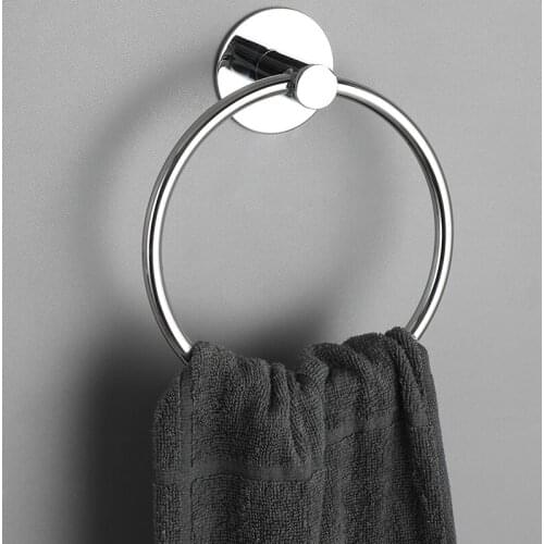 Bathroom Towel Rack Wall Towel Ring Mount Stainless Steel Towel Ring Hand Towel Holder Toilet Accessories Round Storage Rack