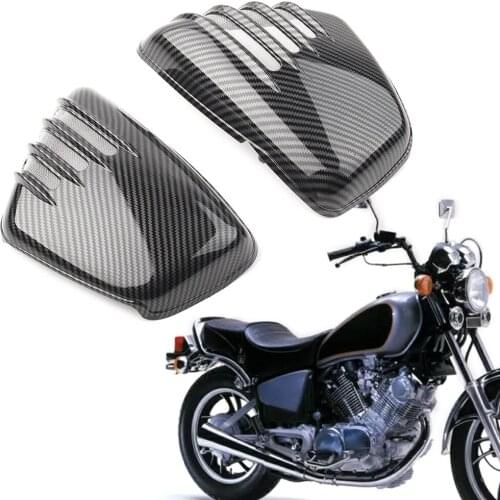 ABS Carbon Fiber Motorcycle Battery Side Fairing Cover Protector Guard For Yamaha XV700 750 1000 1100 Virago 1984-2020 1Pair