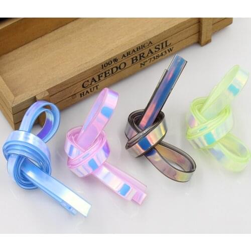 Sold by meter) 12mm*2mm flat Silicone cord Reflective discoloration corde For Jewelry Accessories Satchel belt Shoulder strap