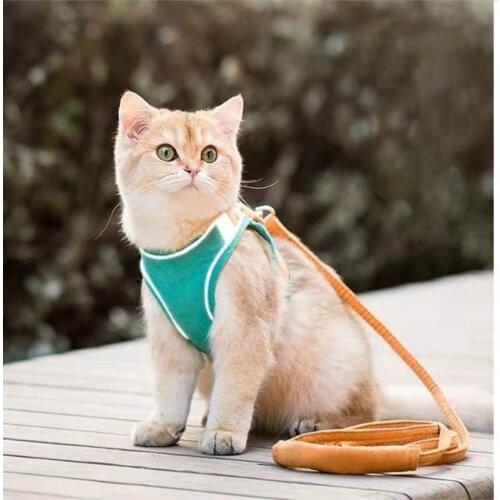 Cat Harness Leash and Collar Set Kitten Vest Harness Pet Harness with Reflective Strap for Small Large Kitten for Puppy Rabbit
