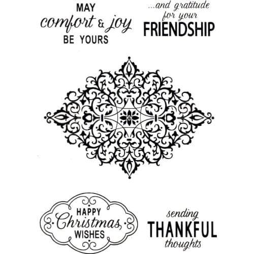 Clear Stamps Happy Christmas Wishes Thankful Scrapbooking Material HOOK Photo Cards Account Rubber Stamper Transparent Stamp