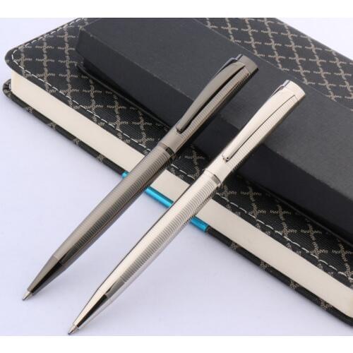 Luxury quality calligraphy Gun gray Ballpoint Pen wave Circle metal Silver ornament Line ink Office pen school supplies
