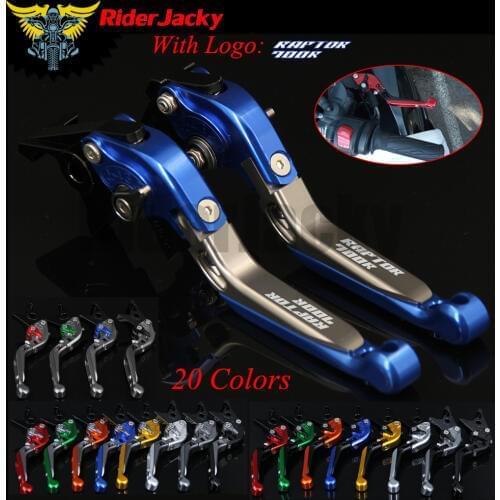 RiderJacky LOGO "Raptor 700R" Motorcycle CNC Brake Clutch Levers For Yamaha YFM700 Raptor 700R 2000-2006 Extendable Foldable