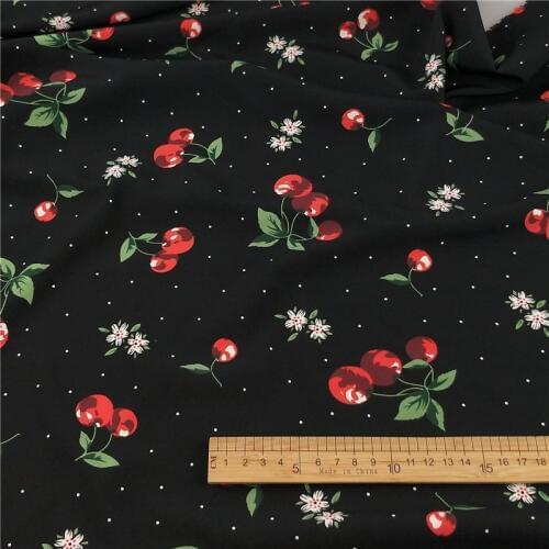Dress Chiffon Cherry dot Fashion DIY Sewing Material Lovely Scarf Blouse Cosplay craft Fabric 1 yard