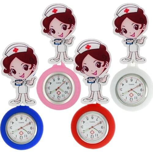 Dedicated nurse doctor women ladies female silicone pocket watches hospital adjustable Stretchable hang badge medical gift watch