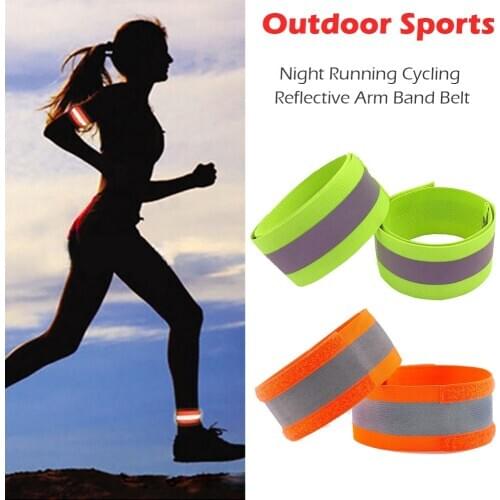 Reflective Bands Elasticated Armband Wristband Ankle Leg Straps Safety Reflector Tape Straps for Night Jogging Walking Biking