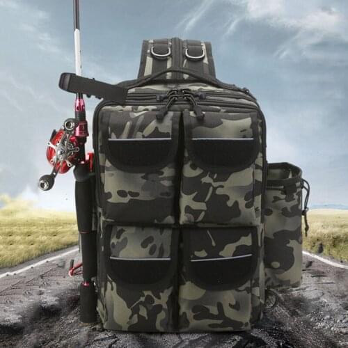 Tactical Fishing Backpack Military Bag Outdoor Assult Sports Hiking Climbing Army Hunting Men Camouflage Fishing Bag Pack XA12D