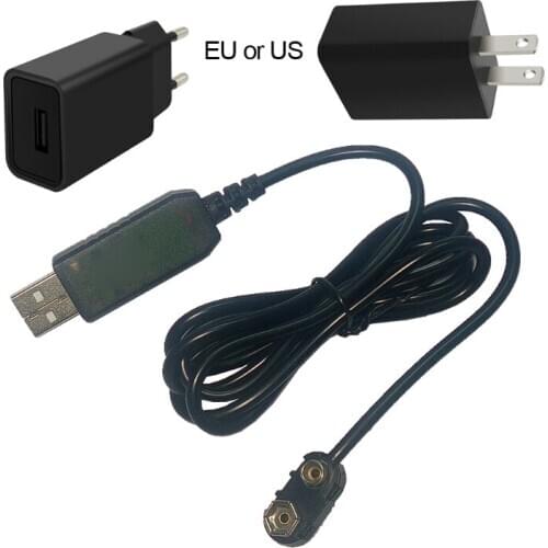 Universal EU US Plug Power Supply USB Adapter 6F22 9V Battery Eliminator Cable Q81F
