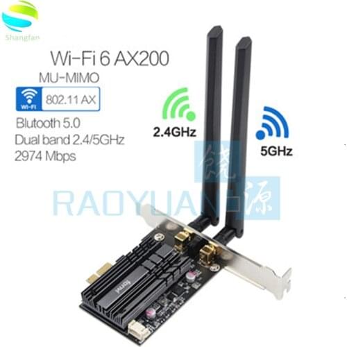 Dual band 2.4Gbps Wireless AX200NGW Network Wifi PCI-E 1X Card For Intel AX200 2.4G/5Ghz 802.11ac/ax Wi-fi Bluetooth 5.0 Adapter