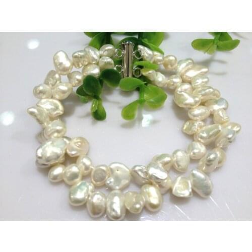 Woman Pearls Bracelet 2013 Real Pearl Bracelet Freshwater Pearl Bracelet Irregular Double Strands Pearl Bracelet Free Shipping