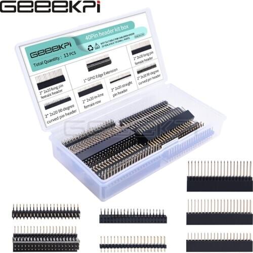GeeekPi 13PCS 40Pin Header Kit Box use for Raspberry Pi pin expansion, all 40pin pins,Tinker board, jetson nano