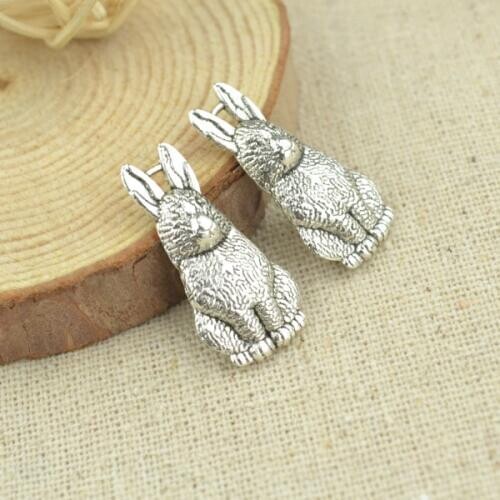 15 pcs 26*13 mm Antique Tibetan Silver Charms Bracelet Necklace Pendant New Fashion Alloy charm rabbit 2315