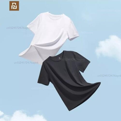 2pcs xiaomi mijia 3A antibacterial cotton-feel sports T-shirt 100% polyester fiber mens short-sleeved quick-drying
