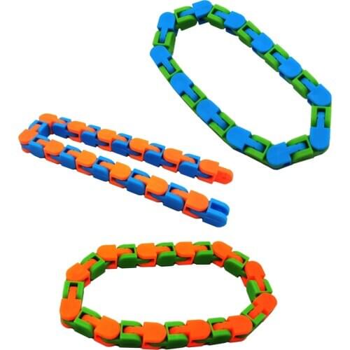 3PCS Wacky Tracks 24/48 Knot Chain Anti Stress Toy Funny Chain Decompression Toy For Kids Play