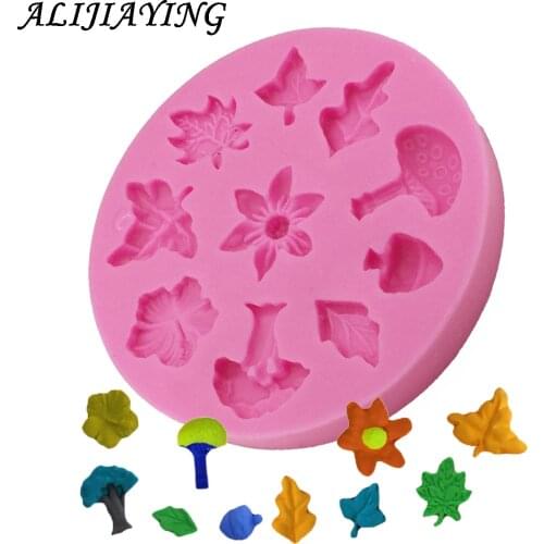 3D Silicone Molds Flower Leaf Mushrooms Fondant Chocolate Candy Mold Cake Decorating Baking Tools D0076