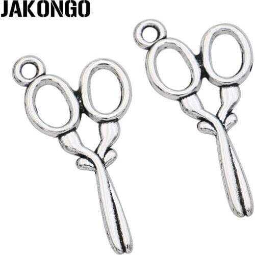 40PCS Antique Silver Plated Scissors Charms for Jewelry Making Pendant DIY Bracelet Accessories 29x14mm