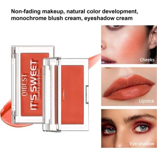 4g Multi-Purpose Waterproof Blush Palette High Pigment Anti-Smudge Lasting Beauty Supplies Monochrome Blush Palette Makeup Tool