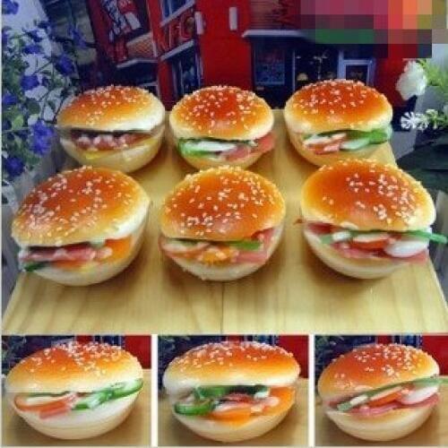 6pcs/set Simulation Bread Hamburger Mini Fairy Home/ Micro Landscape Artificial Decorations Food Model Early Educational Kid Toy