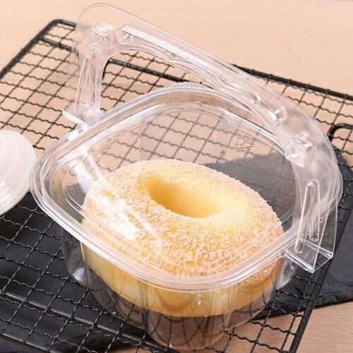 800pcs Ice Cream Box Jelly Cup Cake Fruit Box Pastry Packaging Cheese Case Clear Plastic Container With Handle ZA6126