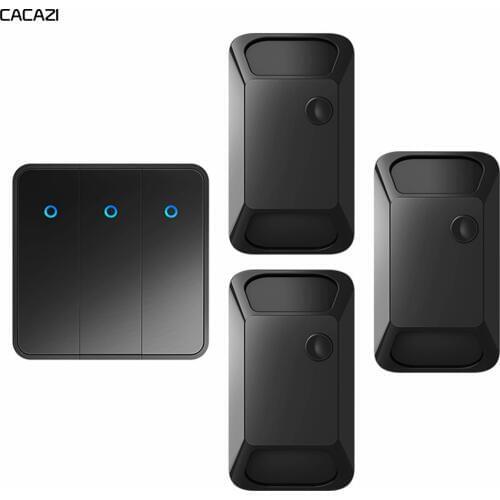 CACAZI Wireless Switch Light 433Mhz Wall Switch 300M RF Remote Control AC 100V-240V Receiver 2KW Wall Lamp Switch Remote On Off