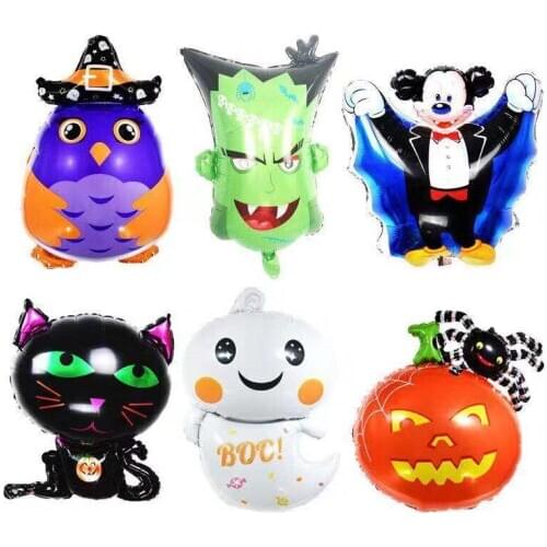 Large Halloween Owl Wizard Aluminum Film Balloon Monster Ghost Pumpkin Foil Balloon Halloween Party Funny Decoration