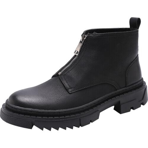 Fashion Chelsea Boots For Men Ankle Boots High Top Business Casual Office Shoes Spring Autumn New Casual Leather Boots Men Shoes
