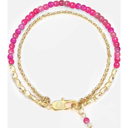 Bohemia Semi Precious Stone Beaded Bracelets For Women Girls Gold Star Cross Charm Bracelet Woman Jewelry Valentines Gifts DB104