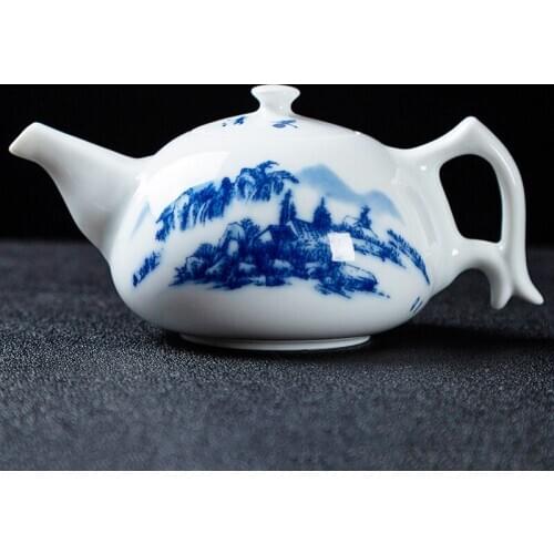 Jingdezhen Teapot White Porcelain Landscape Pot Ceramic Teapots Chinese Teaware Office Master Flower Tea Kettle Drinkware Gift