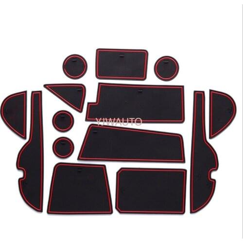 Door Slot Mat for Toyota RAV4 2016-2018 Gate Groove Cushion Car Door Rubber Cup Holder Mats Anti-slip Carpets Position