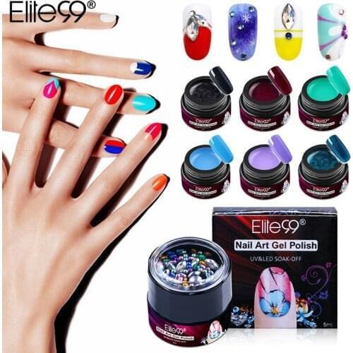 Elite99 5ml Liner Gel Nail Polish Rhinestone decoration nail art Soak Off UV Gel Lacquer Painting Pattern Gel Varnish 30 Colors
