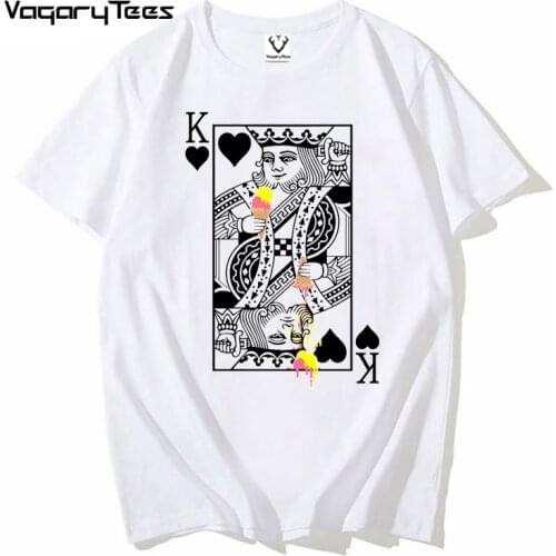 Fashion Graphic Tumblr Poker king ice cream Print T Shirt 2021 Summer Women Men Short Sleeve Casual Matching Clothes