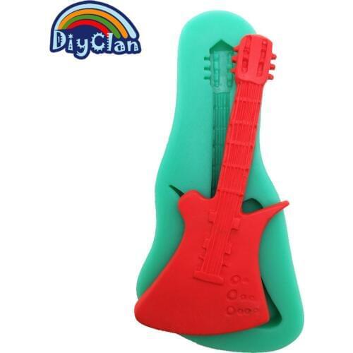 Guitar silicone fondant cake decoraion molds Musical instruments chocolate cupcake mould cake tools for kitchen baking F0638JT35