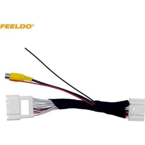 FEELDO Car Parking Rear Camera Video Plug Converter Cable For Mazda 3 Audio Head Units Wire Harness With Parking Wire #HQ6829
