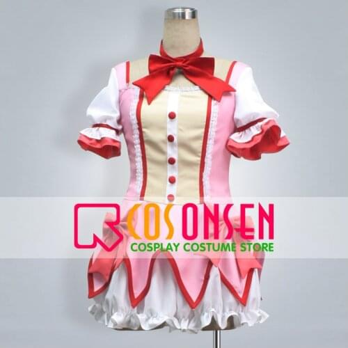 COSPLAYONSEN Puella Magi Madoka Magica Kaname Madoka Cosplay Costume Pink White Dress Any Size