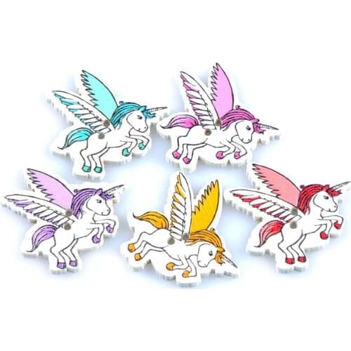 Colorful Alone The Wildebeest Wooden Buttons Handmade For Child Crafts And Scrapbooking Decorative Button Sew Accessories M1662