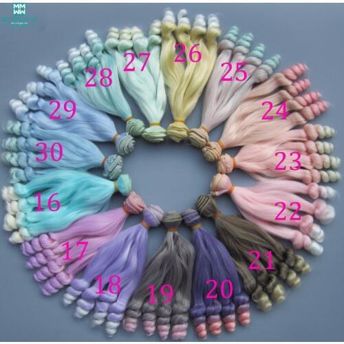 15cm*100cm hair doll curly brown khaki black high temperature heat resistant wigs fits 1/3 1/4 1/6 bjd doll diy doll wigs