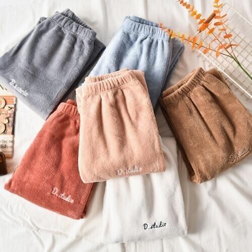 LIBERJOG Winter Woman Casual Thicken Harem Pants Bloomers Loose Warm Elastic Thickening Pyjama Women Trousers Pajamas