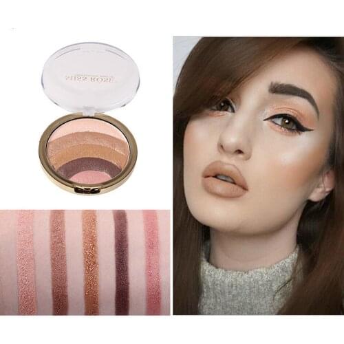 MISS ROSE 10 rainbow highlight eyeshadow baking powder blush eyeshadow plate lazy blusher make up beauty