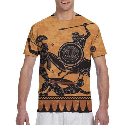 Ancient Greece Warrior Fashion T-shirt Men 2020 Summer Crew Neck Mens Tshirt Tee Shirts