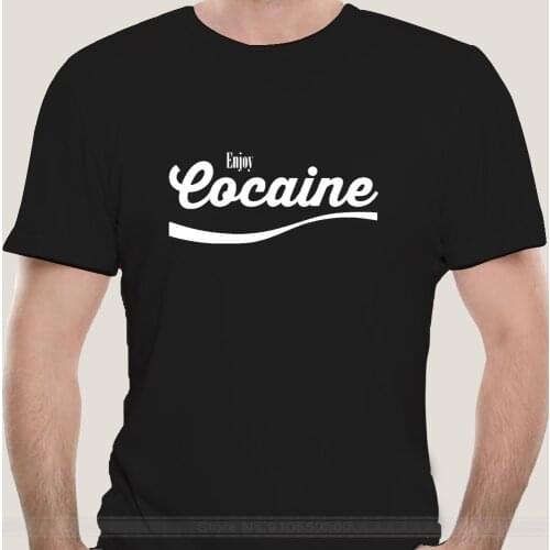 Fashion t-shirt men cotton brand teeshirt ENJOY Cocainer Coke Parody Mens Tee Shirt 1362Printed funny T-Shirt