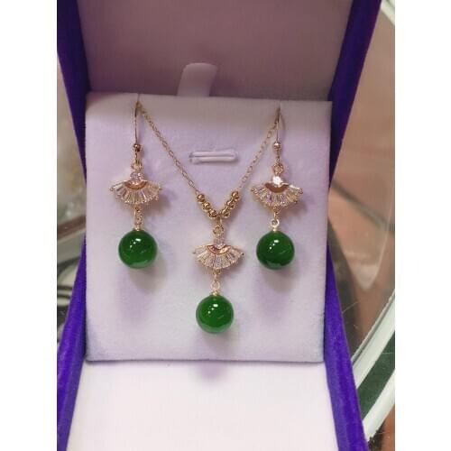 Natural Russian jasper clavicle pendant and earrings set.super positive color! ! ! The quality is visible as shown