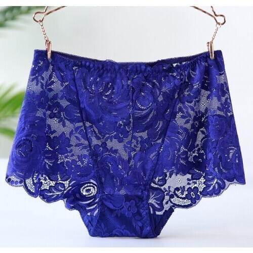 2021 New Sexy Lace Plus Size Panties Women Underwear Large Size Thin Transparent Briefs Womens Panties Shorts Big Pantie Female